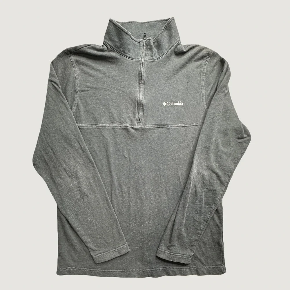 Columbia Pullover Mens M Gray Omni-Wick Quarter Zip Long Sleeve Hiking Outdoors